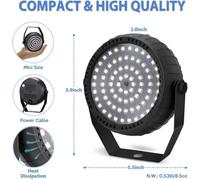 Lumière Stroboscopique - AUDIO CLUB - Mini Strobe 54 LEDs - Télécommande - Mode Sonore - Plug-and-Play