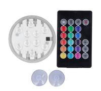 Lumière submersible de LED, Réglage à Distance, 15 Modes de Changement de Couleur, Installation à Ventouse, Spot sous Marin Étanche Rvb IP68 pour Aquarium, Piscine, Aquarium