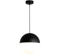 Lumière Suspendue en Verre dépoli Nordic Modern Lumière Suspendue en Noir réglable à Une Seule Boule Éclairage Suspendu sphérique pour îlot de Cuisine Salon Chambre 15/20/25/30cm