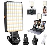 Lumière Téléphone 128 LED Lampe Selfie 3000-6500K Lumière Vidéo Portable CRI 95+ avec Clip pour Phone Ordinateur Caméra Tablette Vidéoconférence Vlog Live Stream