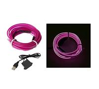 Lumière Universelle de Fil de Néon de Voiture, Lumière de Fil de Néon de Voiture Alimentée par USB Décoration D'ambiance Intérieur de Voiture LED Strip Light 5V 9.8ft (Violet)