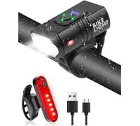 Lumiere Velo 1600 Lumens Super Lumineux Eclairage Velo 6 Modes Lumière + 4 Modes Lumière Chargement USB Étanche IPX5 Lampe Velo LED