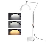 Lumière vidéo LED pour téléphone HUIOP HD-M2X 20 W Lumière vidéo LED de sol Lumière de remplissage en forme de demi-lune 3000 K-6000 K réglable avec support de lumière en métal réglable Support pour