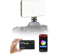 Lumiere Video, PC8 RGB Panneau LED Apparreil Photo Portable 125g avec Batterie Rechargeable pour Photographie Streaming en Direct Enregistrement Youtube, Eclairage-Camera-Panneau-Lampe-Photo