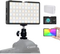 Lumiere Video, PC8 RGB Panneau LED Apparreil Photo Portable 125g avec Batterie Rechargeable pour Photographie Streaming en Direct Enregistrement Youtube, Eclairage-Camera-Panneau-Lampe-Photo