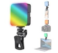 Lumière Vidéo RVB, Lumière de la Caméra LED avec 3 Supports de Chaussures Froids, 90+ High CRI, 3000K-6500K, Batterie de 500mAh, éclairage de Selfie Photographique