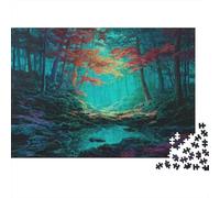 Lumière vive dans la forêt,Puzzles pour Adultes 1000pcs (75x50cm),Jeux De Défi