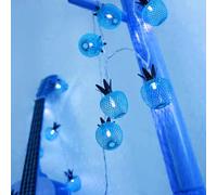 Lumières à Chaînes Solaires Extérieures, 6m 30LED Lumières de Fée de Pomme Lumière de Chaîne de Pomme Solaires Imperméables pour le Jardin (Blue)