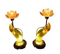 Lumières bouddhistes, 1 paire de lampes de table Bouddha colorées de 23 cm, lot de 2 lampes à longue lumière en émail coloré