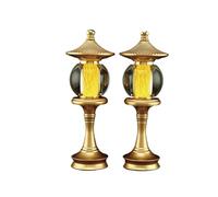 Lumières bouddhistes, 1 paire de lampes LED colorées en cristal de 27 cm, idéales for le culte de la richesse