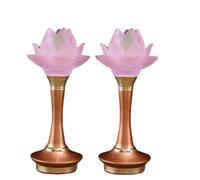 Lumières bouddhistes, 1 paire de lampes LED colorées en verre de 22 cm à usage domestique, Bouddha, Dieu de la richesse