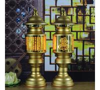 Lumières bouddhistes, 1 paire de lampes LED en alliage de 26 cm, Bouddha offrant le Sutra du cœur, lampe magique Changming à l'avant
