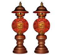 Lumières bouddhistes, Lampe LED Bouddha rétro for la maison, 110 V/220 V, 1 paire, 11 pouces, style bouddhisme, symbole de la richesse