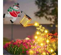 Lumières Bouilloire solaires LED Noël | Lumière Scintillante Cascade Jardin Bonhomme Neige | Arrosoir Solaire Bonhomme Neige avec lumières Cascade | Décoration Lanterne Noël Vintage pour allée