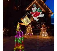 Lumières Bouilloire solaires LED Noël | Lumière Scintillante Cascade Jardin Bonhomme Neige | Arrosoir Solaire Bonhomme Neige avec lumières Cascade | Décoration Lanterne Noël Vintage pour allée