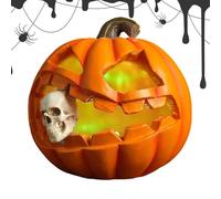 Lumières citrouille - 4,13 pouces, lampe squelette citrouille | Ornements de lampe squelette, décorations de sculpture d'Halloween pour fête de vacances, bureau d'intérieur amélioré