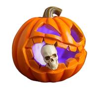 Lumières citrouille d'intérieur | Décoration de lampe en forme de tête de mort | Sculpture décorative effrayante pour décoration d'intérieur sur le thème des vacances, bureau, table, fête, Halloween