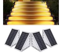 Lumières D'appel De Bordure, Lumières De Marche Imperméables Solaires À LED, Lumières Solaires D'appel De Bordure Instantanée, For Porte D'entrée D'allée(Color:4 Pack (Left+Right),Size:B Warm light)