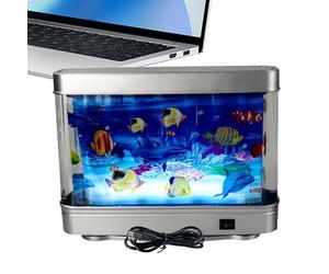 Lumières D'aquarium LED, Faux Aquarium Avec Poisson En Mouvement, Lumière Aquarium Sensoriel, Conception Rétro Silencieuse, Ambiance Aquatique Nostalgique, 31x9x24cm, Pour Anniversaire Pour B
