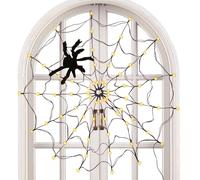 Lumières d'araignée, lumières LED d'araignée,Illuminez la toile d'araignée extérieure | 70 lumières d'ambiance LED avec araignée noire, lumières étanches à batterie pour l'intérieur et l'extérieur