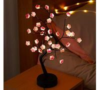 Lumières D'arbre de Brindille, Twig Light Branches Tree Light avec Pearl Twig Light USB et Batterie Branches Dorées Réglables (36 LED Sakura)