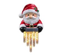 Lumières de balustrade pour porche à Noël Décoration Solaire Lumière Blanc | Lumières LED balustrade personnages de Noël Pour Terrasse Balcon Clôture Grillage Patio Portique Jardin Le père Noël