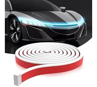 Lumières de Bande de LED de Lumière de Capot de Voiture Bande de Lumière de Jour Dynamique Blanche de Capot de Voiture LED d'Ambiance Universelle (Bleu, 71 inch/1.8 m)