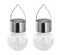 Lumières de Boule accrochantes de Globe de craquelure Solaire, lumières de Jardin décoratives en Verre lanternes d'ornements solaires extérieures pour la Cour de Patio de Jardin