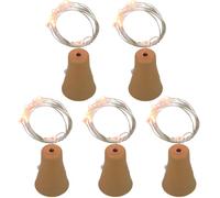 Lumières de bouteille de vin avec bouchon, 5 PCS Bottle Lights avec bouchon, 78, 74 pouces long fil cuivre flexible 20 LED pour fête, mariage, intérieur et extérieur