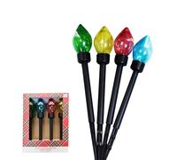 Lumières De Chemin De Noël | Décorations De Noël | 4 Pièces Éclairage De Terre Décorations Jardin - Pour Pelouse Patio Cour Avenue Porche Passage Clôturée Fête Piscine Vacances Nouvel An