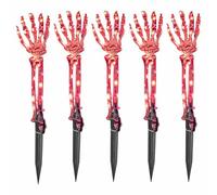 Lumières de chemin, lampes LED sur piquet avec motif de main squelette d'Halloween, éclairage extérieur étanche pour jardin, pelouse, terrasse, allée, cour et décoration de fête effrayante