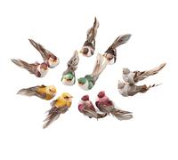 Lumières de Chemin, Oiseau en Mousse Décor d'Oiseaux Décor d'Oiseaux Artificiels avec Clip de Fixation Maison Décoration de Plantes de Jardin Mousse de Simulation Artificielle 12PCS Décor d'Oiseaux