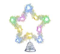 Lumières de cime de sapin - Étoile à paillettes de 25,4 cm pour décoration d'intérieur, fonction vacances, décoration du Nouvel An pour salon, boutique, bureau, bar, chambre à coucher, finition dorée