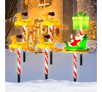 Lumières de Décoration de Noël,6 Pièces Lumières du Père Noël,Bâtons Lumineux de Jardin,Lumière de Noëls,Balcon Décoration de Noëls,Éclairage De Noë,Decoration Noel Exterieur pour Jardin Chemin