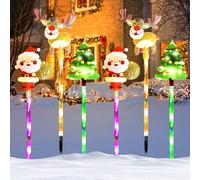 Lumières de Décoration de Noël,6 Pièces Lumières du Père Noël,Bâtons Lumineux de Jardin,Lumière de Noëls,Balcon Décoration de Noëls,Éclairage De Noë pour Jardin Chemin