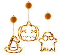 Lumières de fenêtre à ventouse d'Halloween pour intérieur et extérieur, éclairage de vacances pour projets d'artisanat faits à la main, accessoires de costume