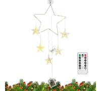Lumières De Fenêtre De Noël pour Intérieur | 8 Modes Décorations Festives,Lumière LED Étoile de Noël avec Minuterie | pour Maison Salon Porte d'Entrée Fête de Célébration