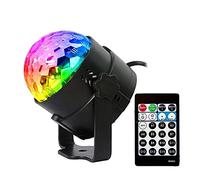 Lumières de Fête, 4W 15 couleurs Boule magique de cristal activée par son LED RVB Partie d'effet d'éclairage de scène Dj Lampe disco avec télécommande