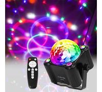 Lumières de fête disco intérieur/extérieur - 9 W activées par le son - Lumière stroboscopique colorée DJ pour fêtes dansantes / maison de rave, club, karaoké / scène pour décorations de fête
