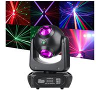 Lumières de fête DJ, lampe à tête mobile 100 W avec lumière de balayage à effet de faisceau, lumières DJ rotatives infinies avec son activé pour fête DJ de mariage et Live House