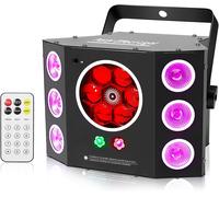 Lumières De Fête, Lumière Disco, Lumières Dj, Lumières Stroboscopiques Led 4 En 1 Et Effet Gobos À Faisceau Rouge Vert, 16 Canaux Dmx Avec Son Activé Pour Noël, Fête D'Halloween