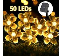 Lumières de fleurs de fleurs solaires 22 pieds 8MODES 50ed Fence Garden Lights Solar Solar Afficroof Outside Flower String Lights For Patio, Yard, Tree, Home, Lawn, Wedding, Party Decorations