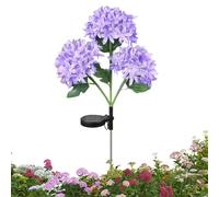 Lumières de Fleurs solaires extérieures, éclairage réaliste Hortensia étanche, pétales et Feuilles de Soie, Jardin en Fleurs. Fleurs solaires extérieures imperméables, éclairage réaliste