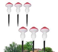 Lumières De Jardin De Champignons - 6 Pièces D'étanche, Décor De Paysage Extérieur | Lumière Pour Le Chemin Des Champignons À L'énergie Solaire Rouge, Lanterne De Nuit Pour L'Économie D'Energeti