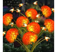 Lumières de Jardin solaires, 4 Pack Solar Swaying Bee Lights with Flowers, étanche d'éclairage Solaire Solar Lights Outdoor pour Le Jardin Pathway Pathway Fall Decoration Forway pour Les Femmes