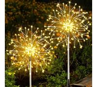 Lumières de Jardin solaires extérieures décoratives étanches, 2packs 150ed Fights Fights, Lights Solar Fairy pour la Cour, Le Jardin, la fête, Le Patio, Le Sentier, Le lit de Fleurs - Blanc Chaud