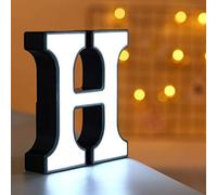 Lumières de Lettre de Chapiteau de LED, Les Lettres de Lampes de Table de Chapiteau en Plastique S'allument la Batterie de Veilleuse de Signe (H)