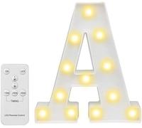 Lumières De Lettres LED, Alphabet Marquee Lettres Signe LED Marquee Numéro De Panneaux avec Télécommande pour Veilleuse, A, M