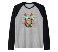 Lumières de Noël Amusantes et colorées en Forme d'âne Moche Manche Raglan