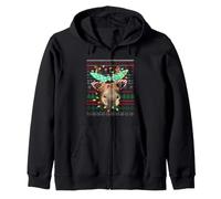 Lumières de Noël Amusantes et colorées en Forme d'âne Moche Sweat à Capuche